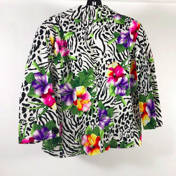 EUC Notations Animal Floral Print Jacket - Picture 2 of 8